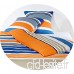 MISTRAL Home Parure de lit en Percale Rayures Orange Bleu Coton égyptien  Coton  Mehrfarbig  135x200cm Bettwäsche - B00VKZ9INY